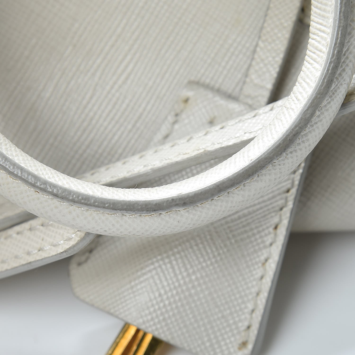 Prada Saffiano Lux Mini Top Handle Crossbody Talco 16 of 18