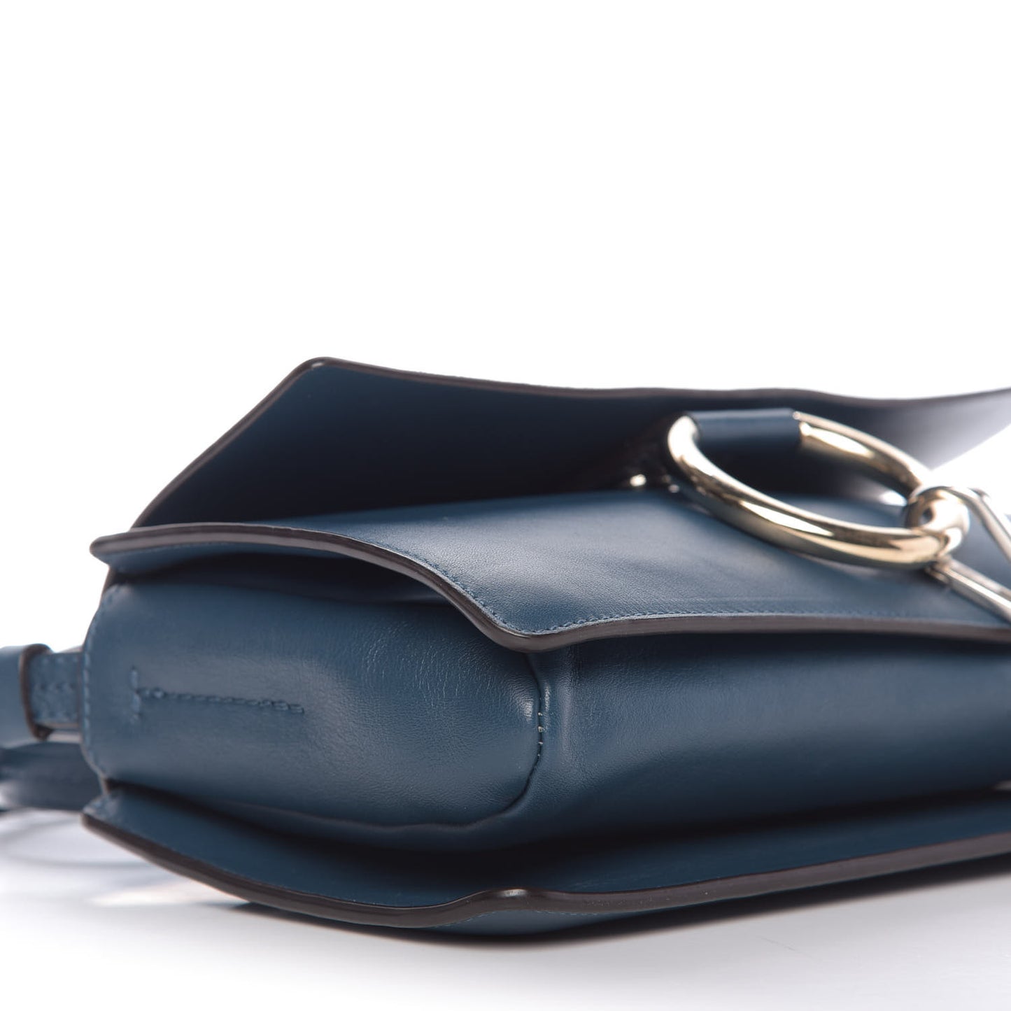 Suede Calfskin Small Faye Shoulder Bag Majolica Blue