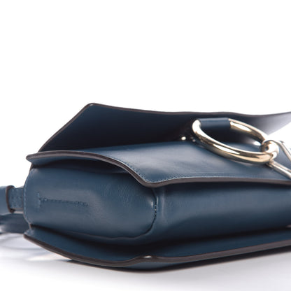 Chloe Suede Calfskin Small Faye Shoulder Bag Majolica Blue 6 of 9