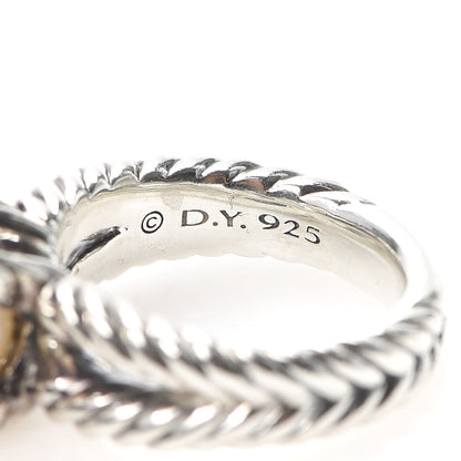 David Yurman Sterling Silver Diamond Pearl 10mm Cable Ring 52 6 5 of 5