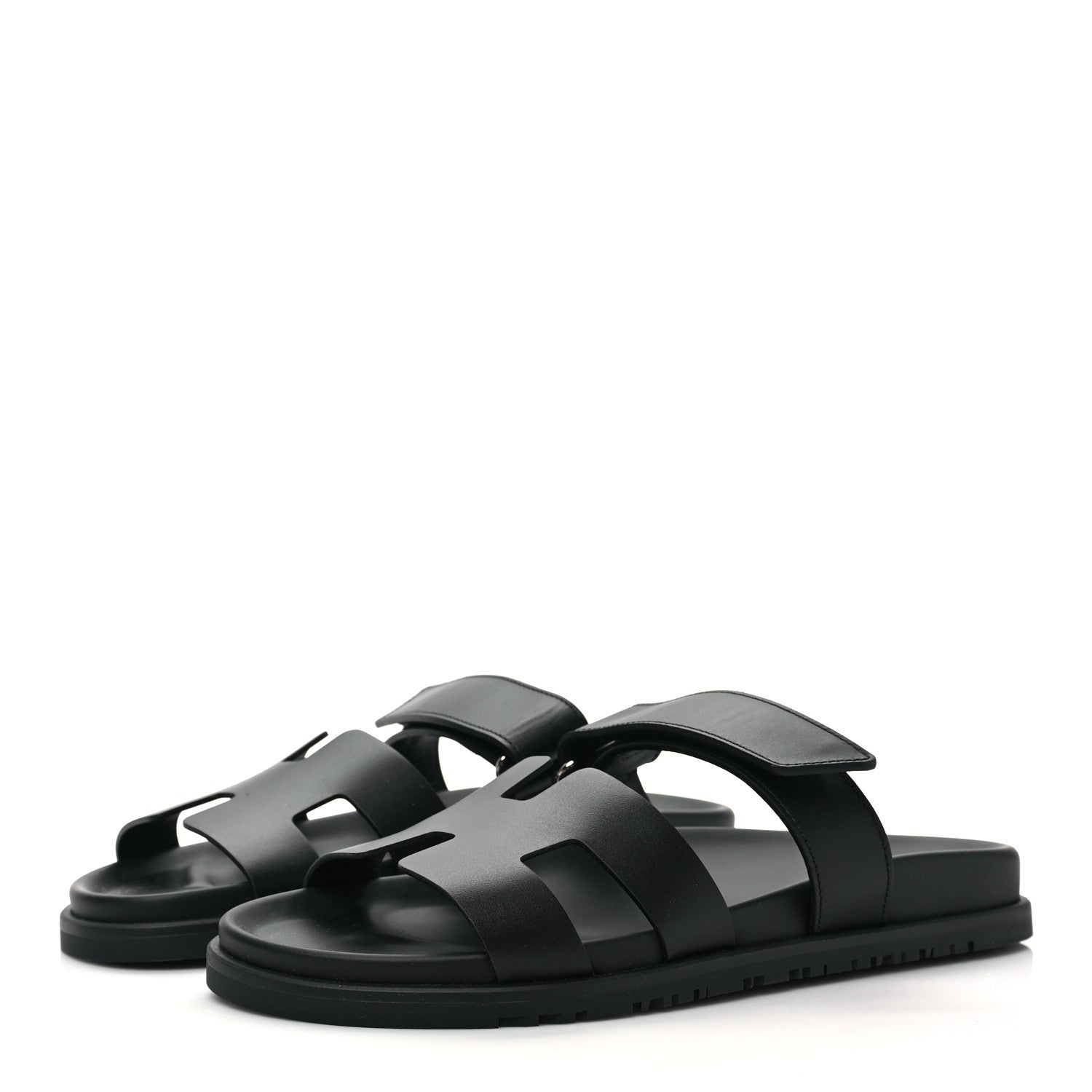 Hermes Calfskin Womens Chypre Sandals 40 Black 3 of 8