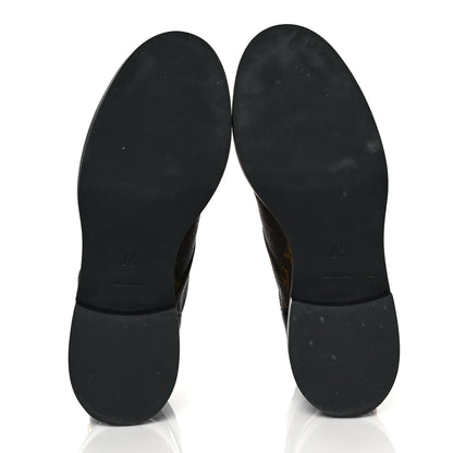 Louis Vuitton Calfskin Monogram Wonderland Flat Ranger Boots 38.5 Black 5 of 6