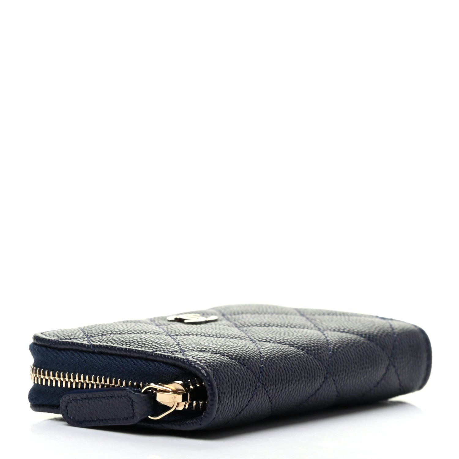 Chanel Caviar Quilted Zip Coin Purse Dark Blue 4 of 8