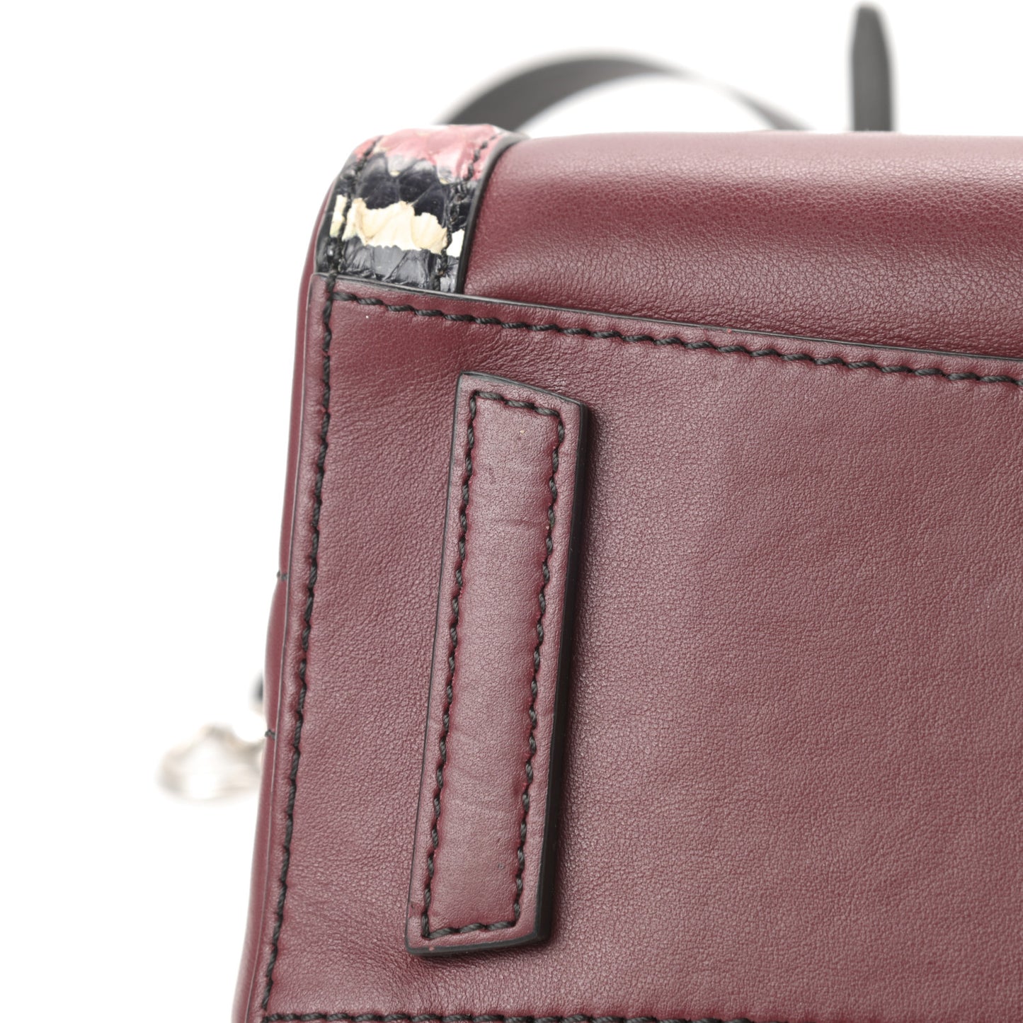 Smooth Calfskin Ayers Mini Bi-Color Antigona Wine Black