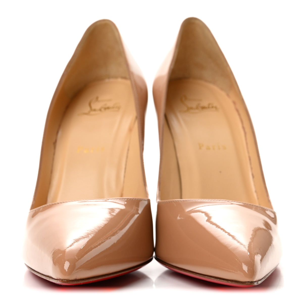 Christian Louboutin Patent Pigalle Follies 100 Pumps 40.5 Nude 3 of 9