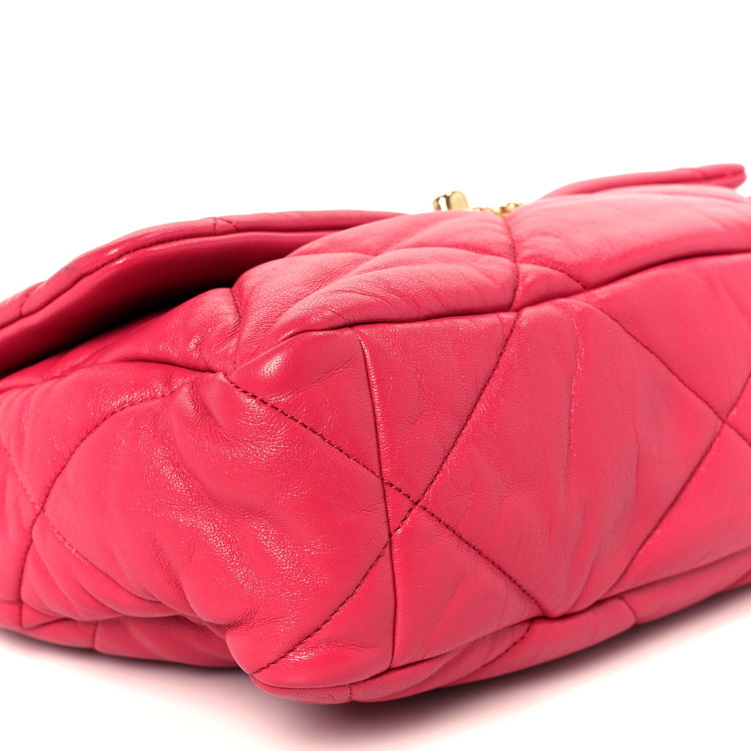 Chanel Goatskin Quilted Large Chanel 19 Flap Dark Pink 9 of 11