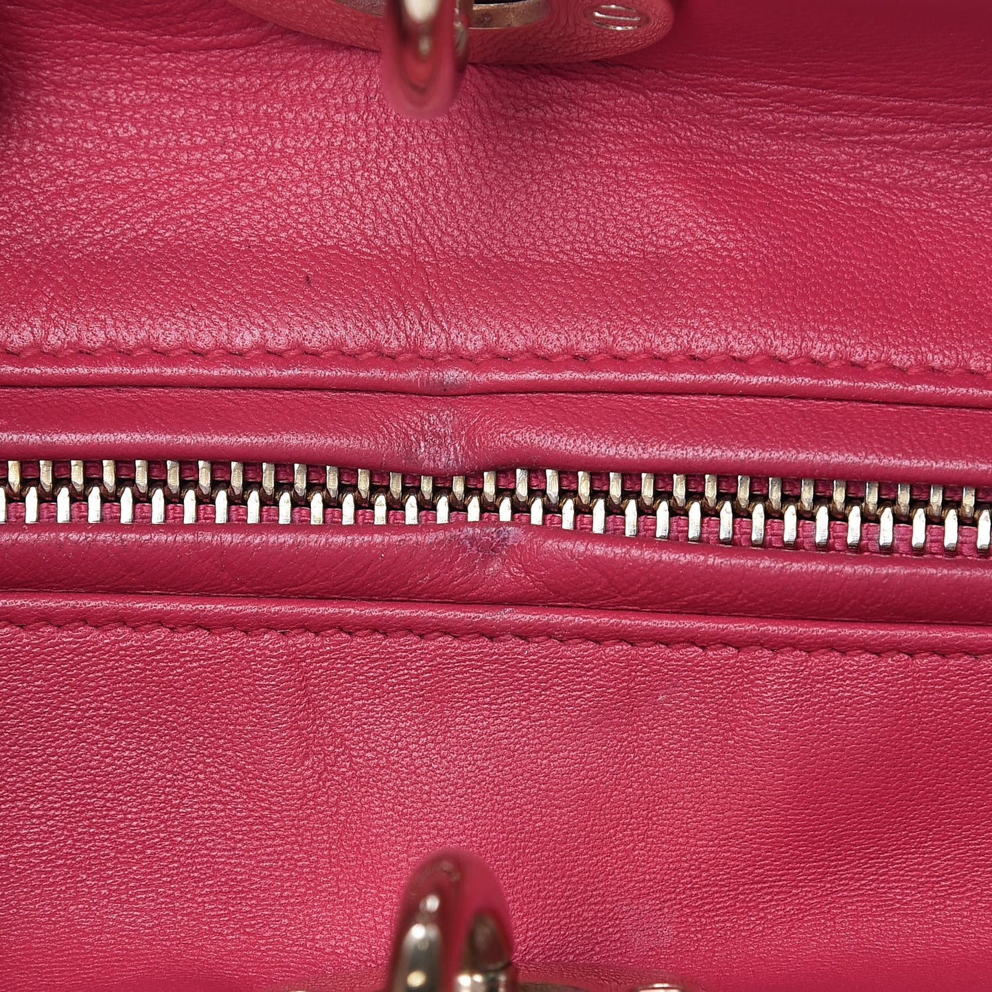 Lambskin Cannage Large Lady Dior Fuchsia
