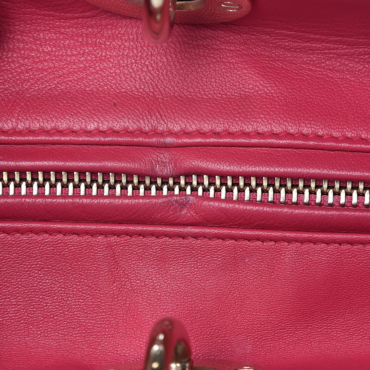 Christian Dior Lambskin Cannage Large Lady Dior Fuchsia 10 of 29
