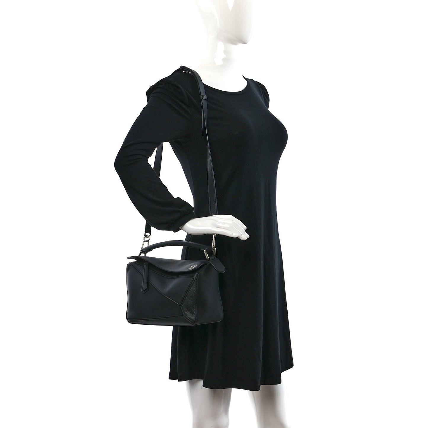 Calfskin Small Puzzle Bag Black