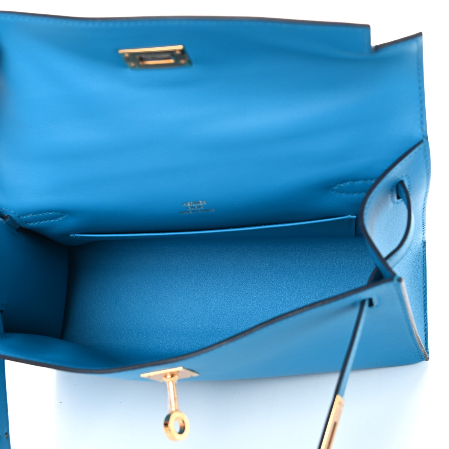 Hermes Swift Kelly Pochette Clutch Bleu Zanzibar 5 of 9