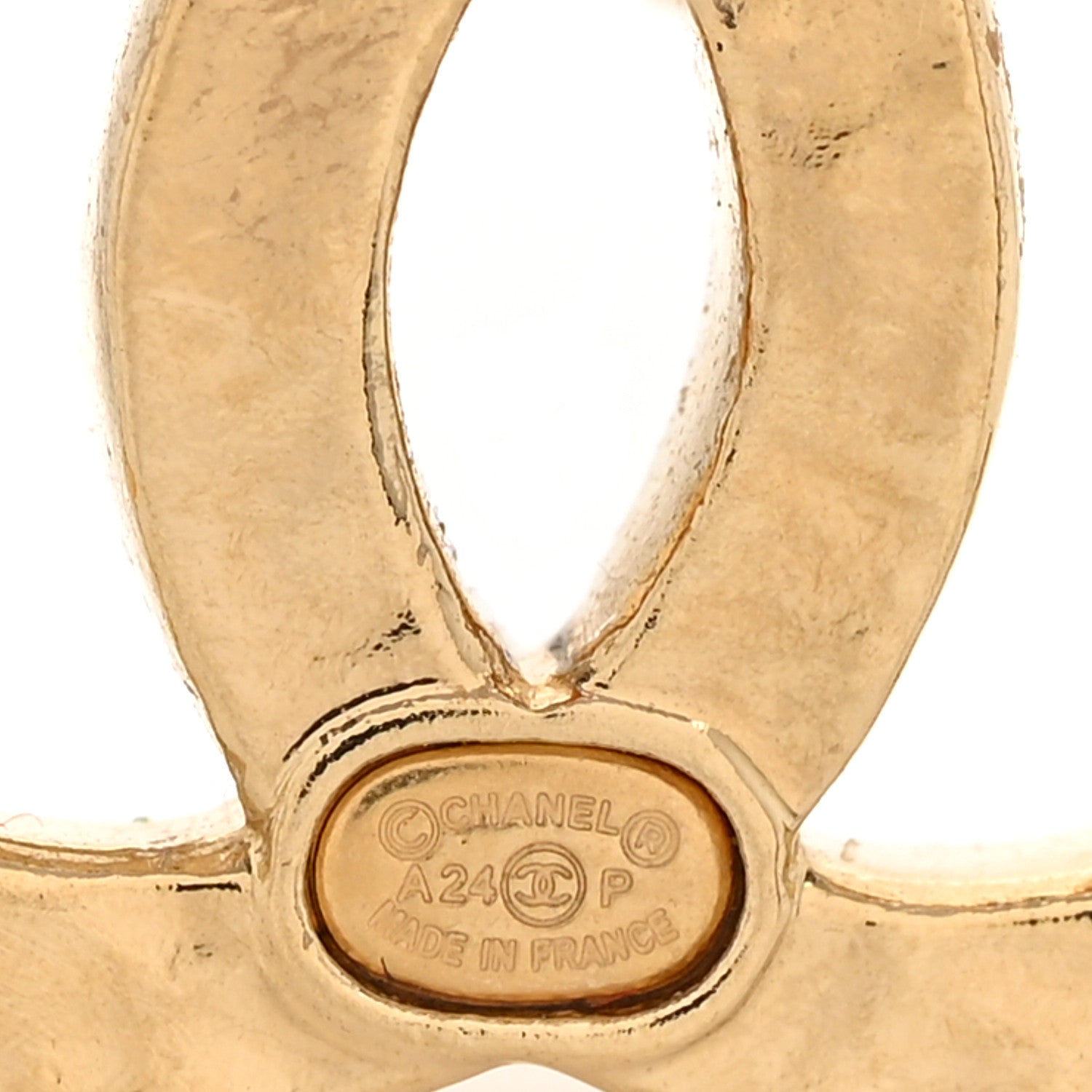 Chanel Crystal CC Logo Earrings Gold 4 of 4