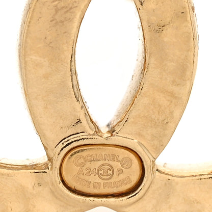 Chanel Crystal CC Logo Earrings Gold 4 of 4