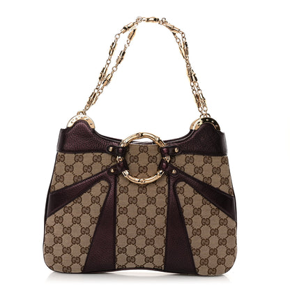 Gucci Monogram Bamboo Chain Tom Ford Shoulder Bag Metallic Purple 1 of 9