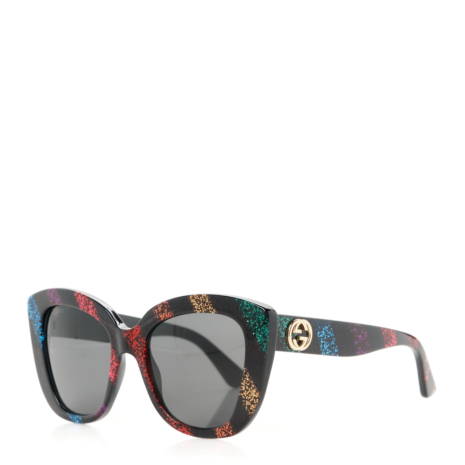 Gucci Acetate Glitter Sunglasses GG0327S Black 1 of 8
