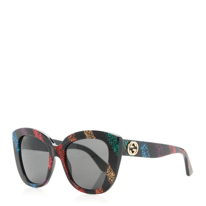Gucci Acetate Glitter Sunglasses GG0327S Black 1 of 8