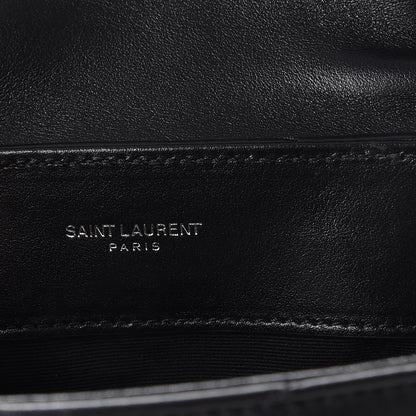 Saint Laurent Calfskin Y Quilted Monogram Small Loulou Chain Satchel Black 6 of 7