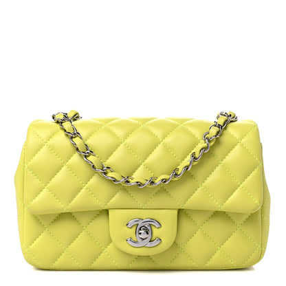 Chanel Lambskin Quilted Mini Rectangular Flap Yellow 1 of 11