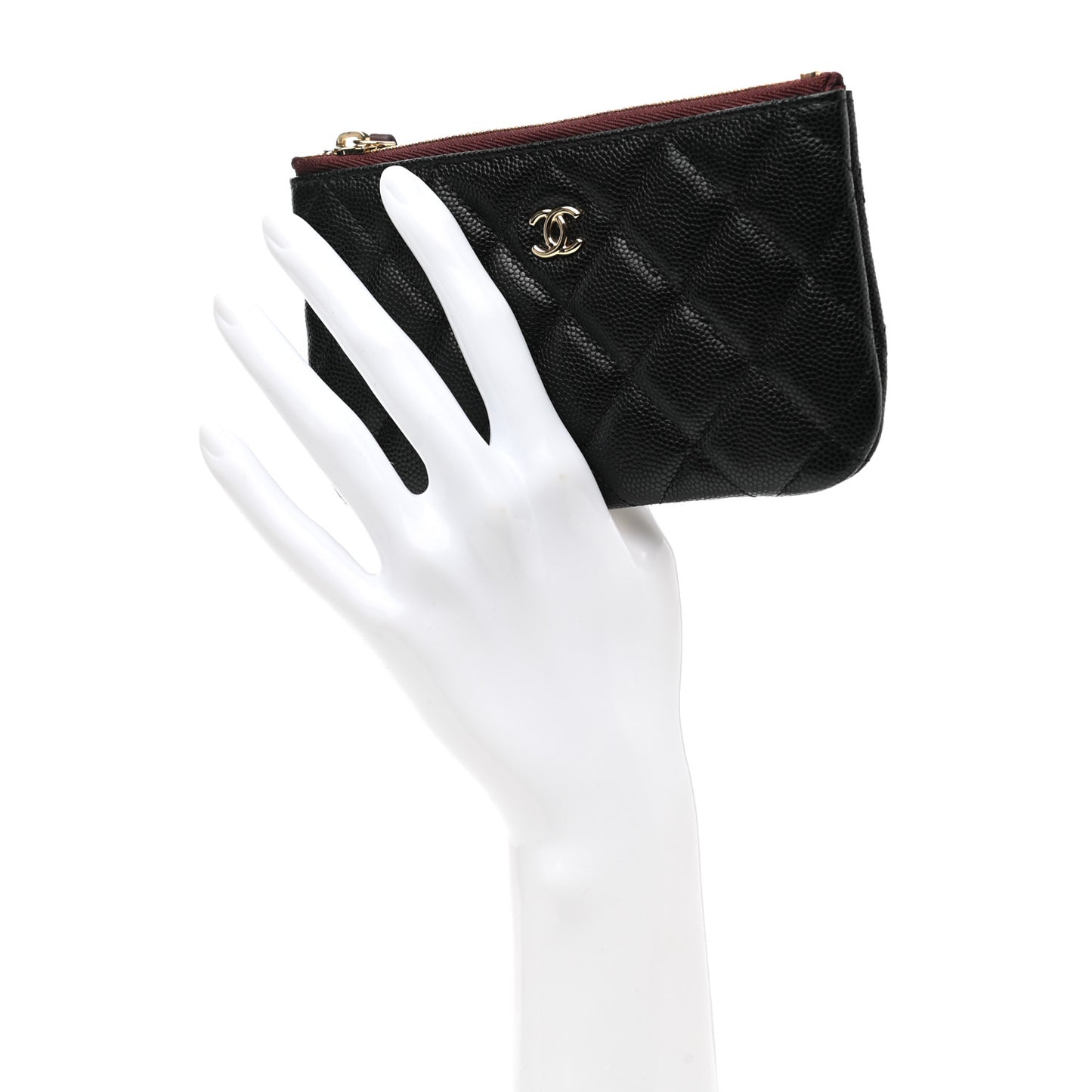 Caviar Quilted Small Cosmetic Case Black