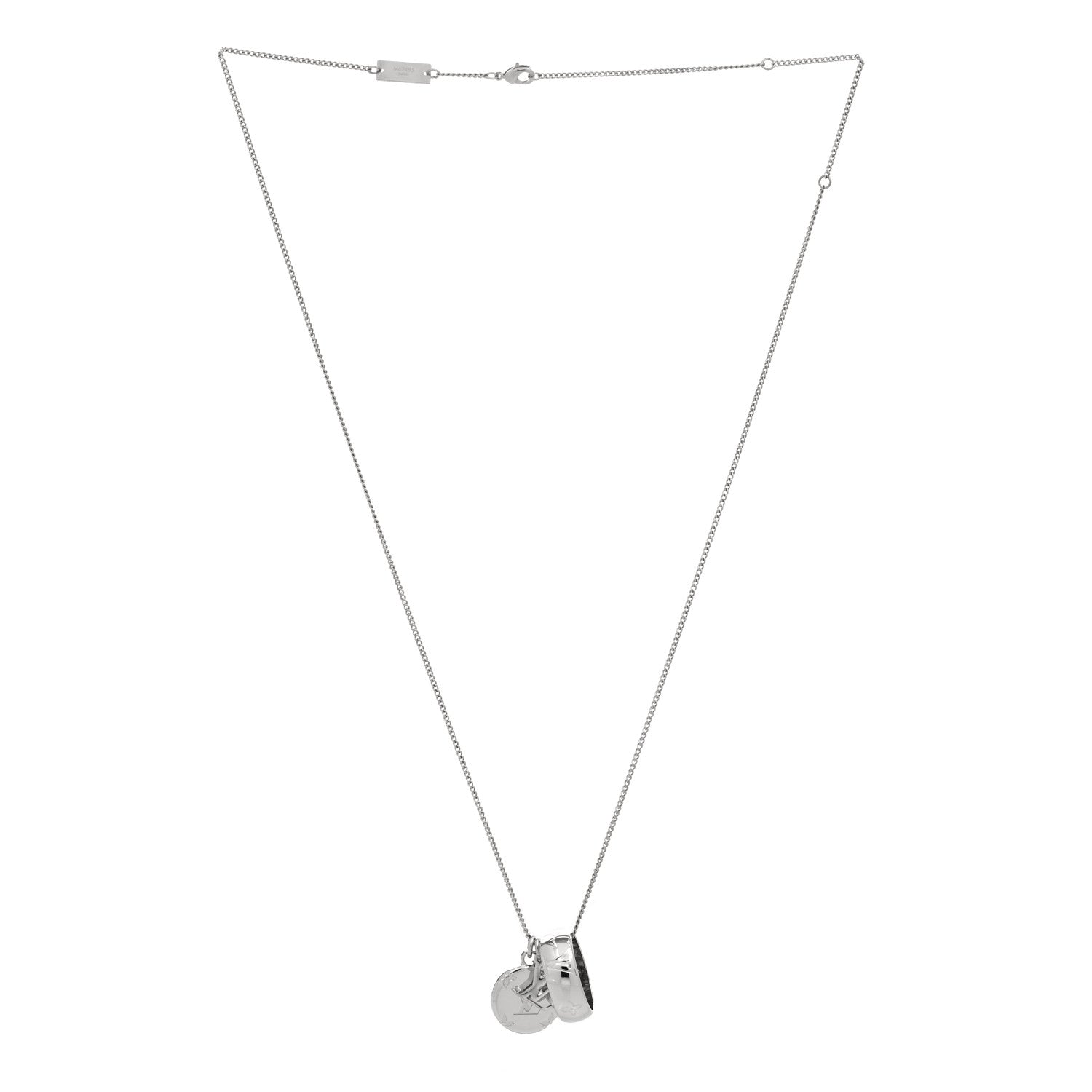 Louis Vuitton Zamac Palladium Monogram Charms Necklace Silver 4 of 6