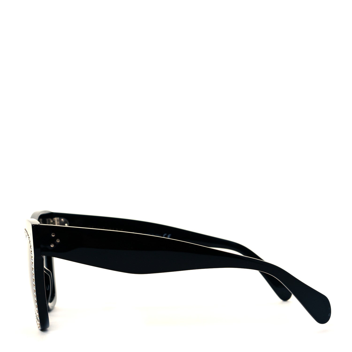 Celine Acetate Crystal Cat Eye Sunglasses CL 4004IS Black 3 of 6