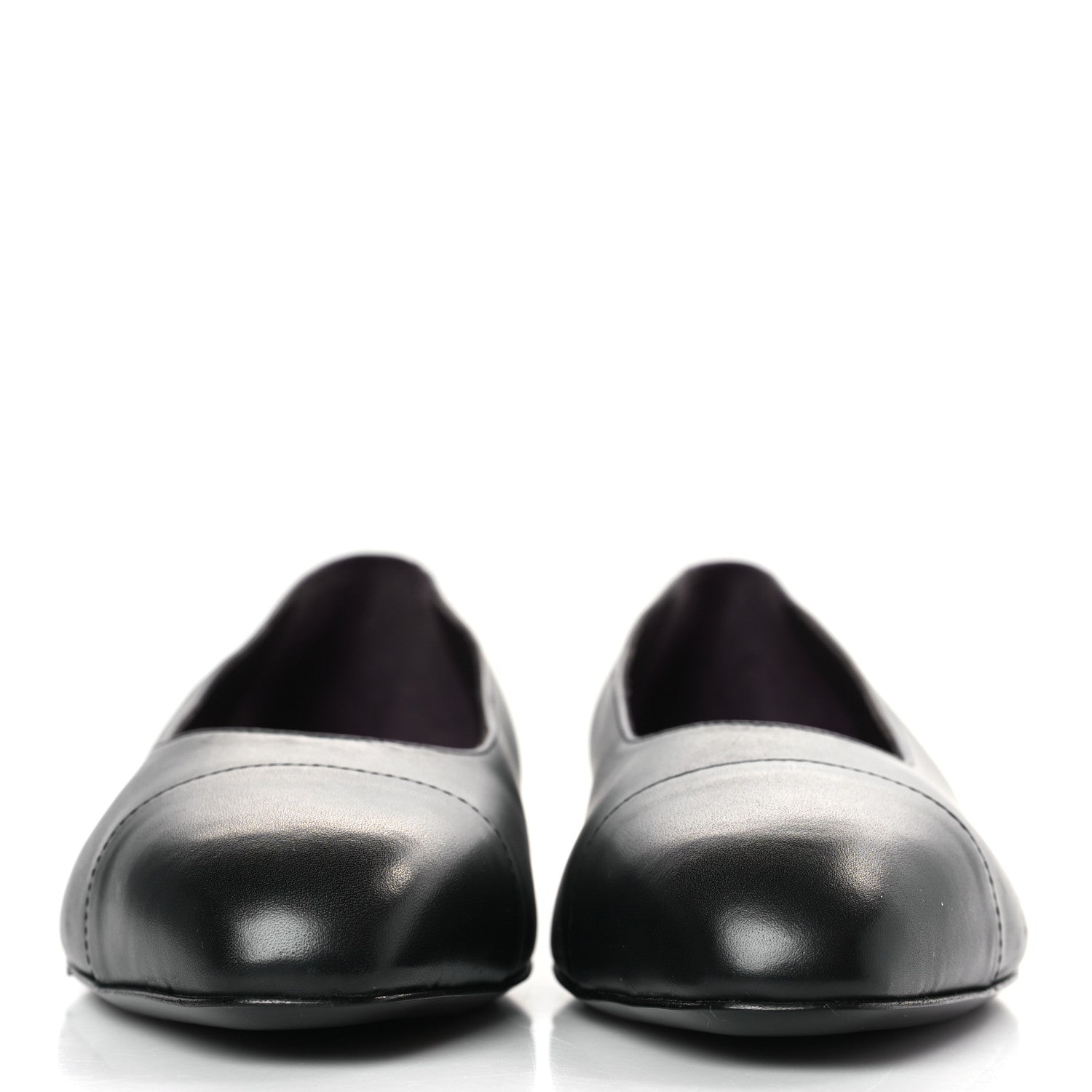Chanel Lambskin Cap Toe Ballerina Flats 40.5 Black 2 of 11