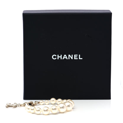 Chanel Graduated Pearl Crystal CC Bracelet Gold 6 of 6