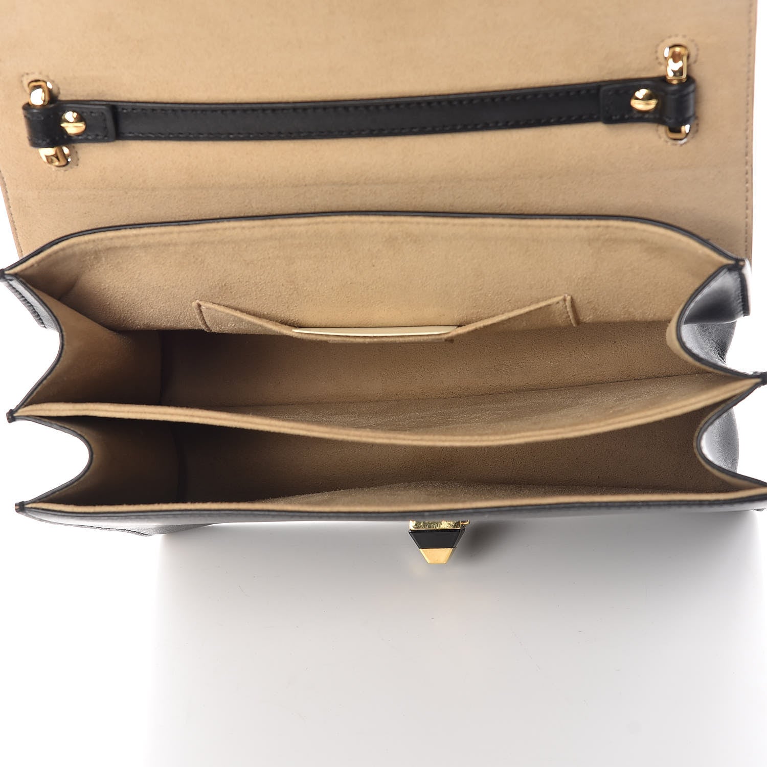 Fendi Vitello Liberty Bi-Color FF 1974 Embossed Kan I Shoulder Bag Black Maya 6 of 11