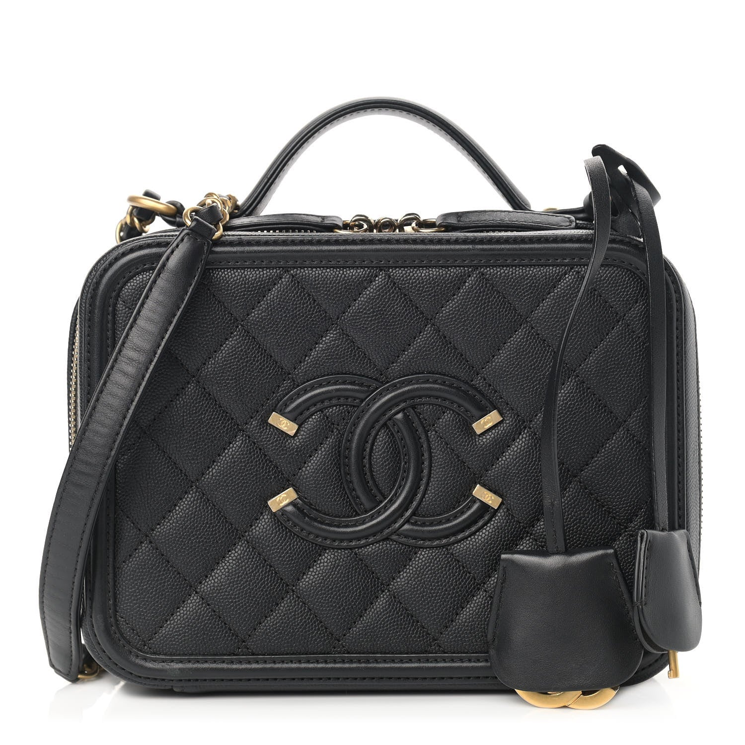 Chanel Caviar Quilted Medium CC Filigree Vanity Case Black 1 of 11