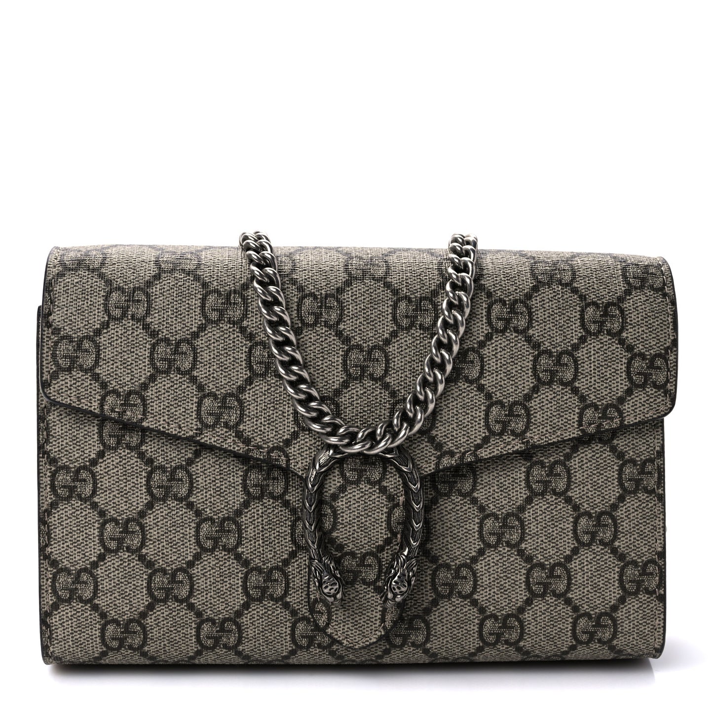 GG Supreme Monogram Mini Dionysus Chain Wallet Beige Taupe