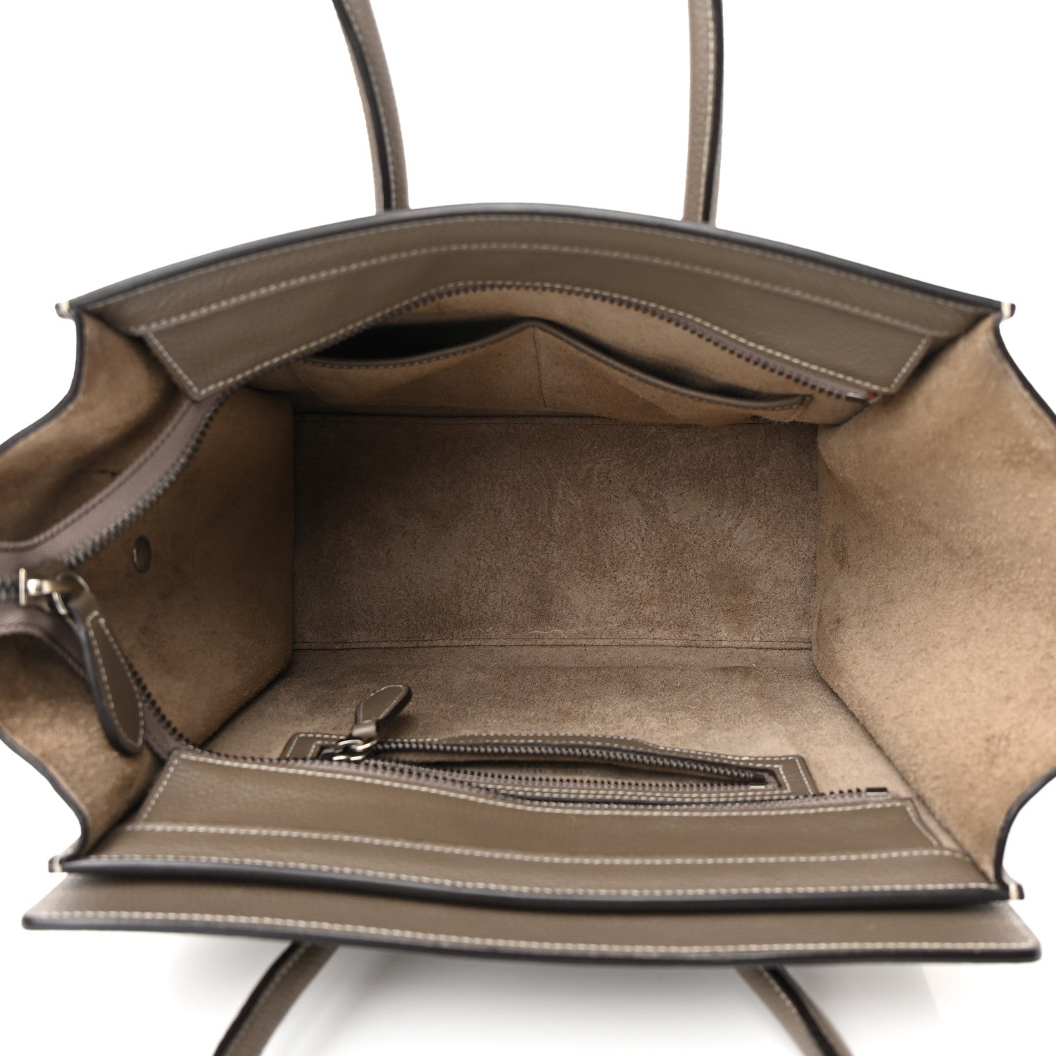 Celine Drummed Calfskin Micro Luggage Souris 4 of 10