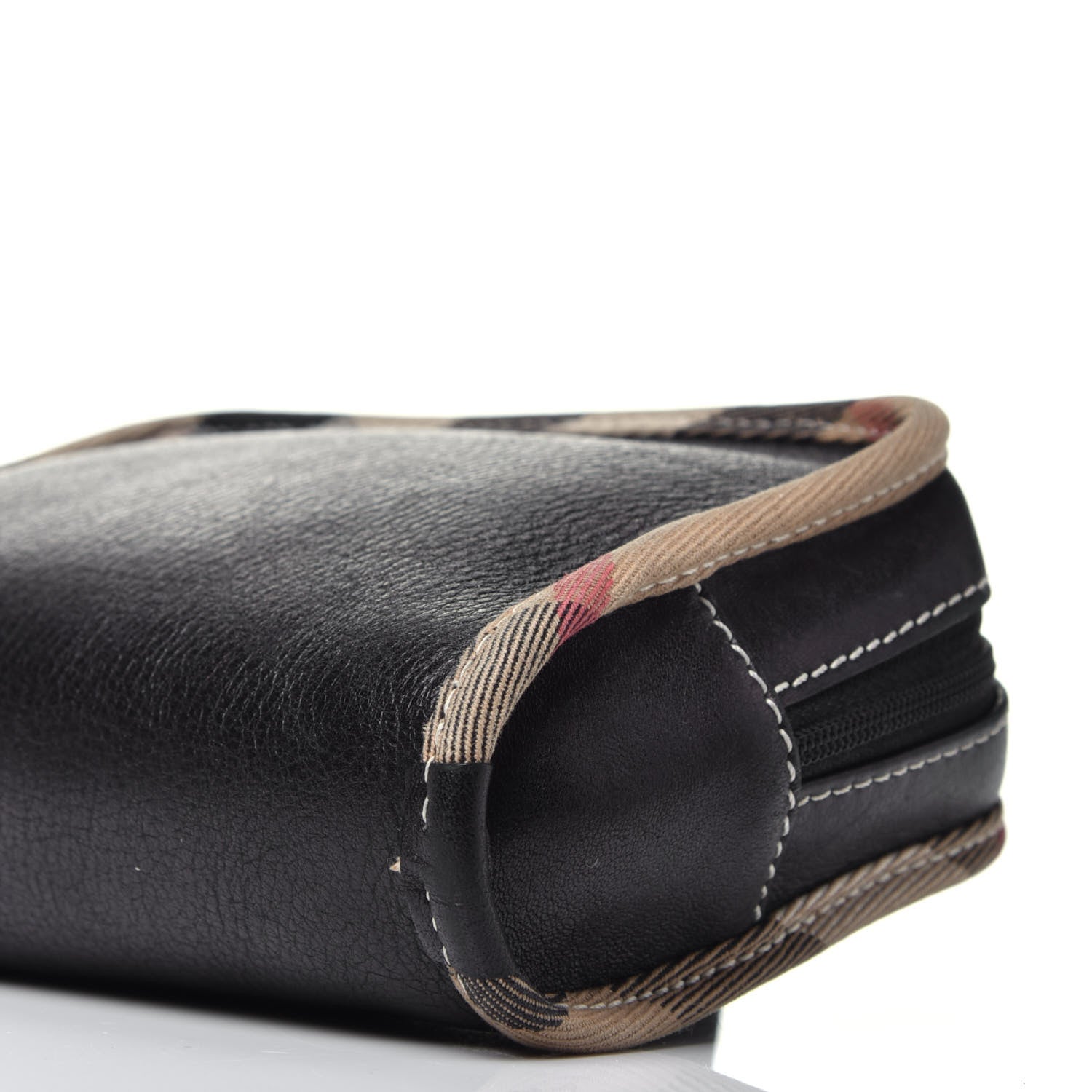 Burberry Calfskin Nova Check Cosmetic Pouch Black 9 of 10