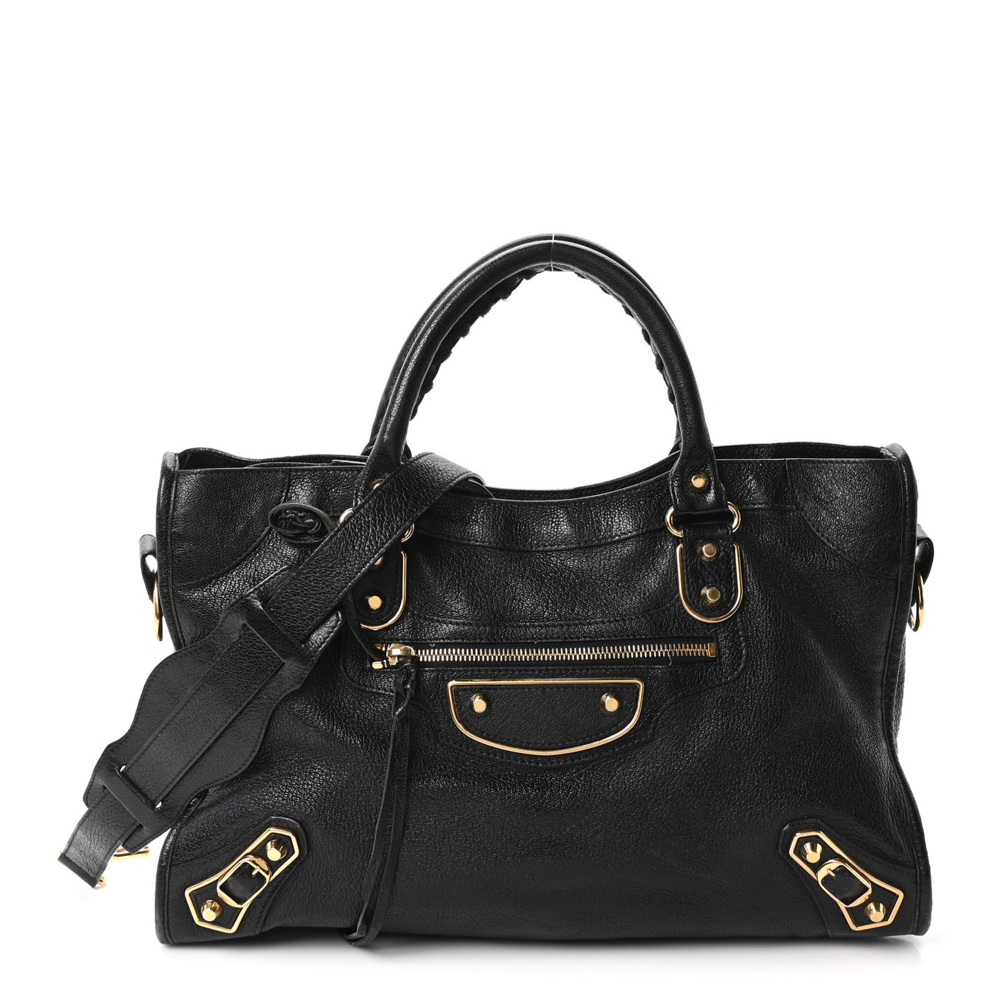 Chevre Gold Metallic Edge Hardware City Black