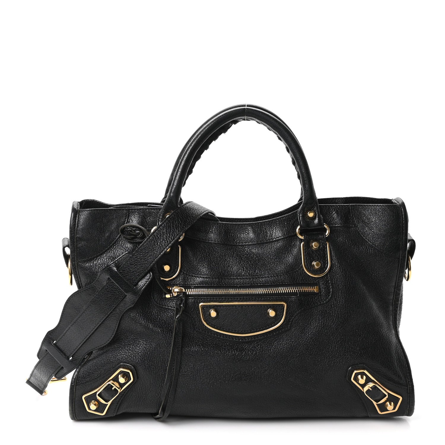 Balenciaga Chevre Gold Metallic Edge Hardware City Black 1 of 11