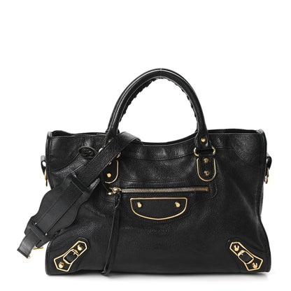Balenciaga Chevre Gold Metallic Edge Hardware City Black 1 of 11