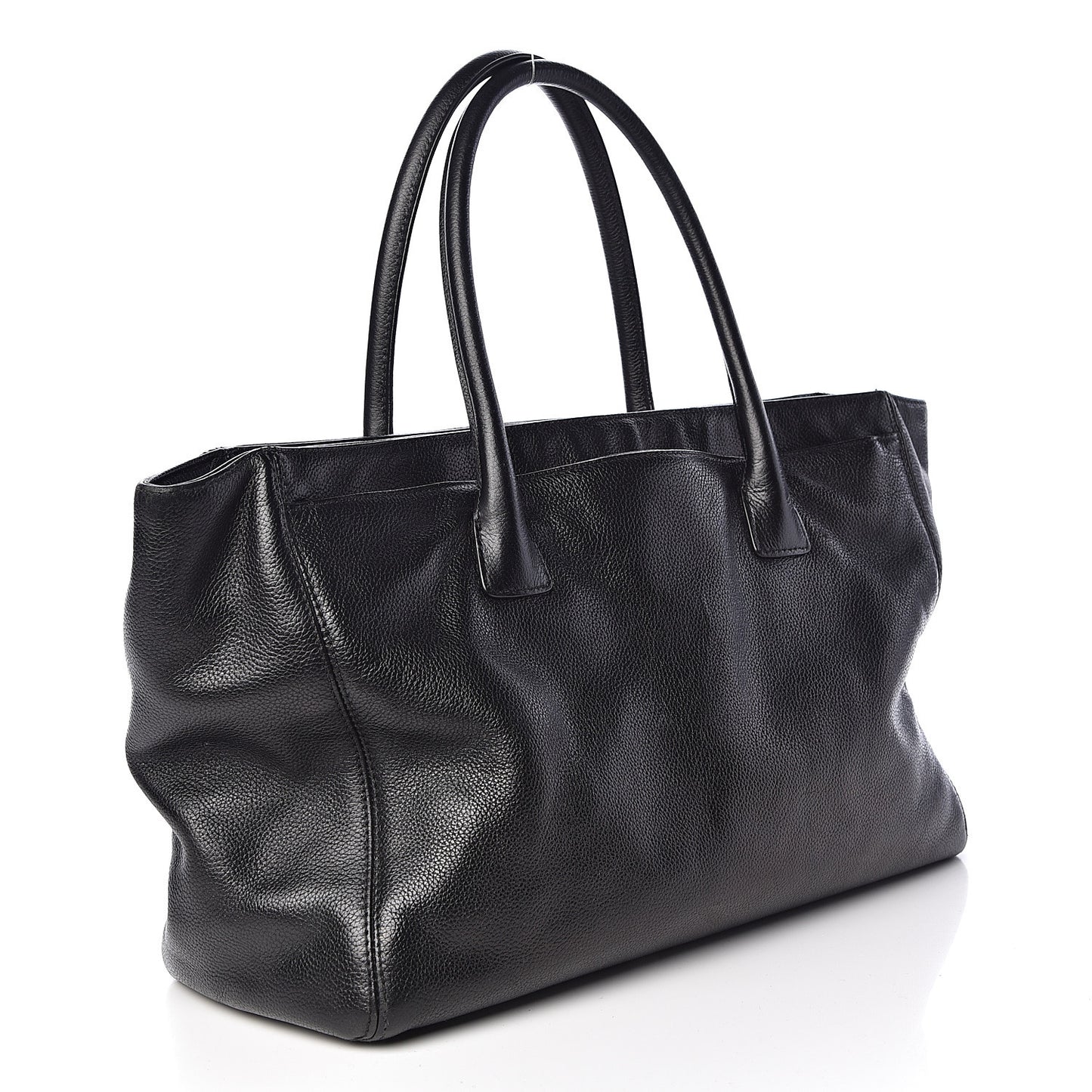 Calfskin Cerf Executive Shopper Tote Black