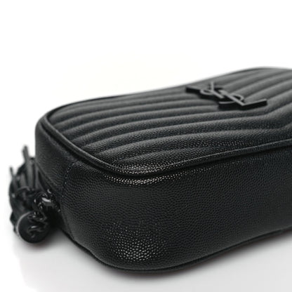 Saint Laurent SAINT LAURENT Grain De Poudre Matelasse Monochrome Monogram Mini Lou Camera Bag Black 8 of 9