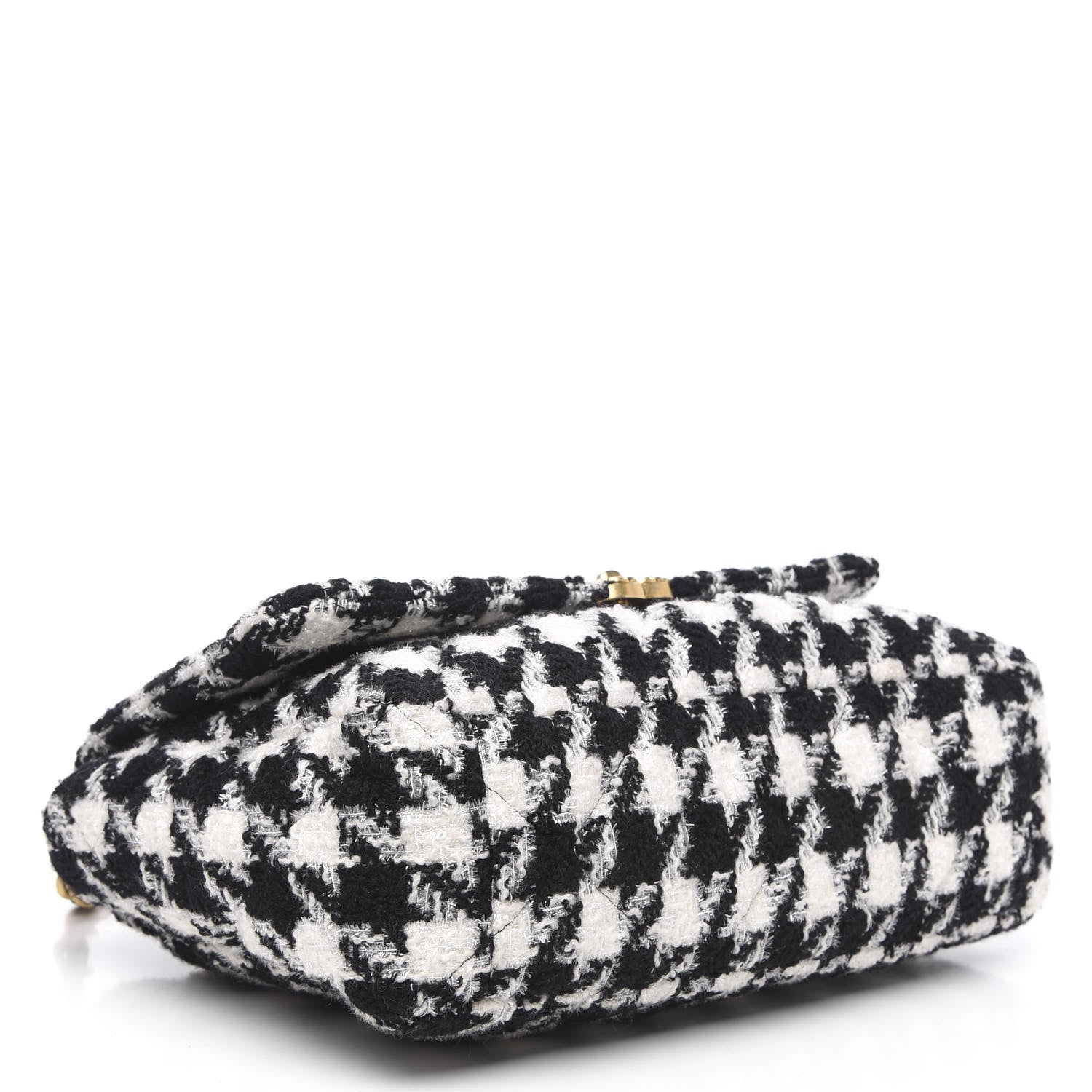 Chanel Tweed Quilted Maxi 19 Flap Black Ecru White 4 of 10