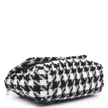 Chanel Tweed Quilted Maxi 19 Flap Black Ecru White 4 of 10
