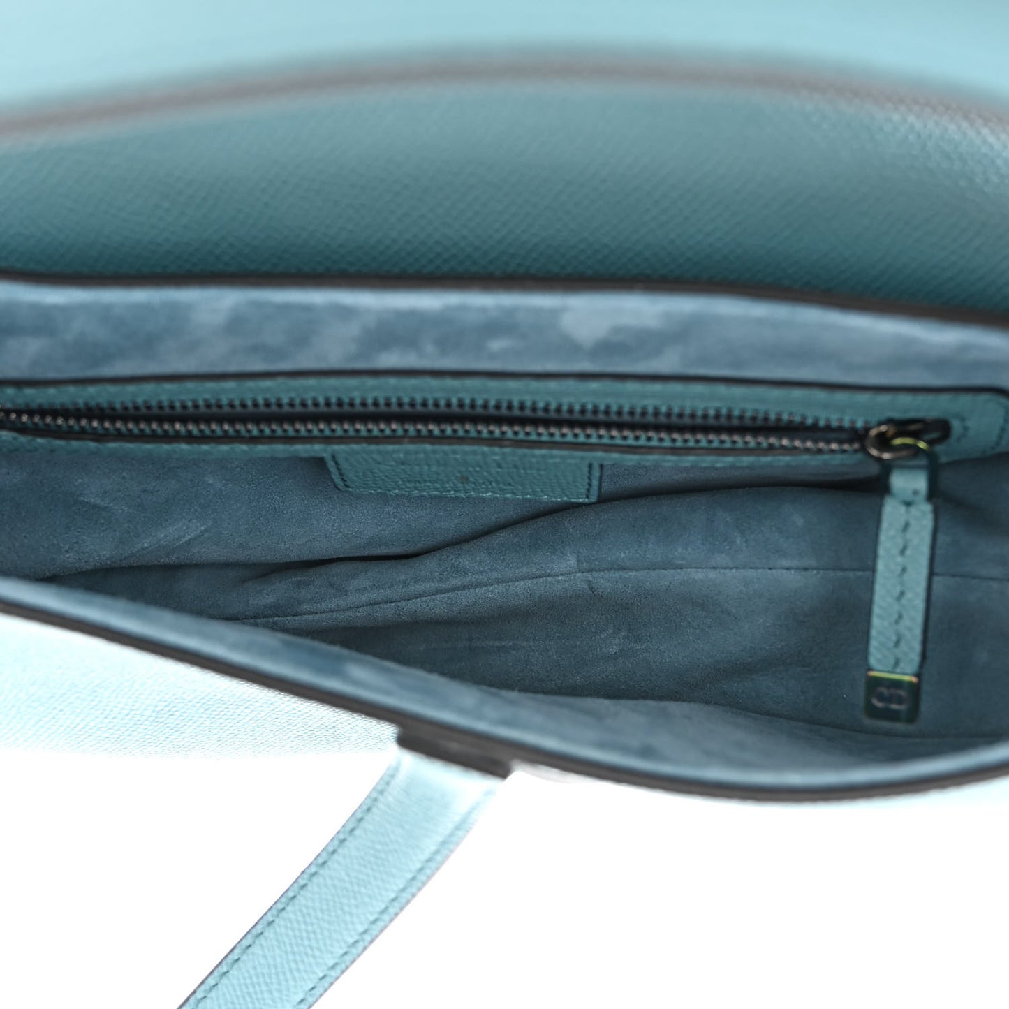 Grained Calfskin Saddle Bag Azure Blue
