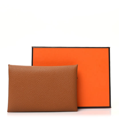 Hermes Epsom Calvi Card Case Gold 12 of 12