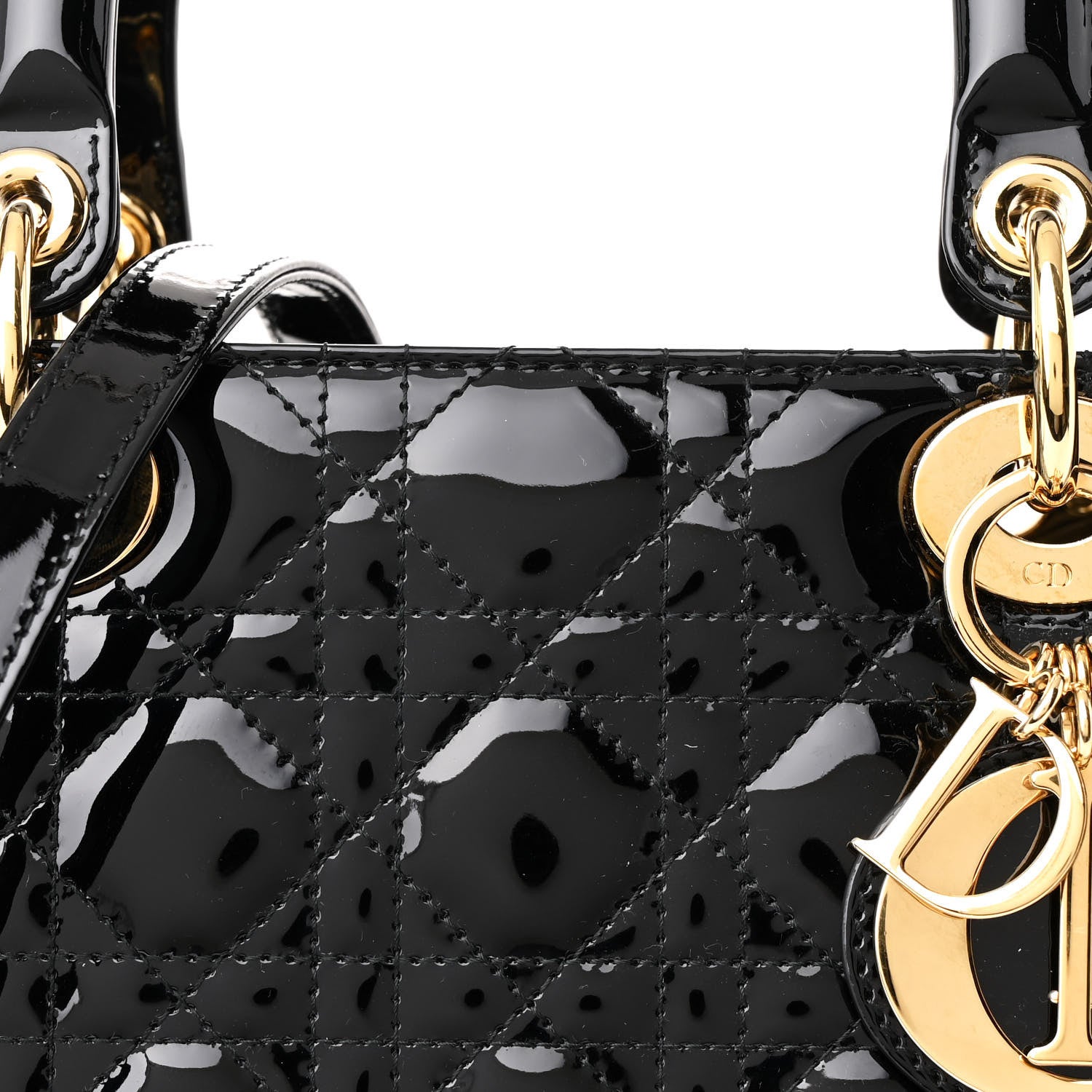 Christian Dior Patent Cannage Medium Lady Dior Black 8 of 10