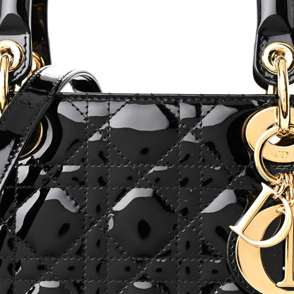 Christian Dior Patent Cannage Medium Lady Dior Black 8 of 10