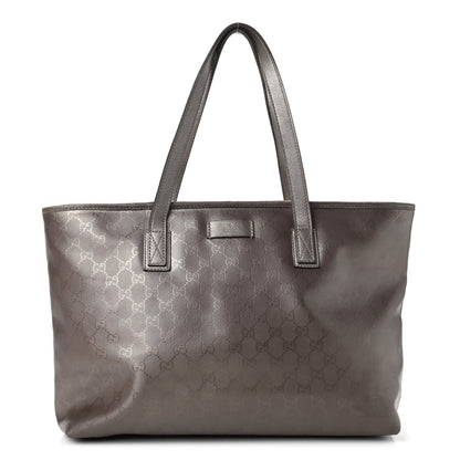 Gucci Imprime Monogram Medium Zippered Shopping Tote Pewter 1 of 7