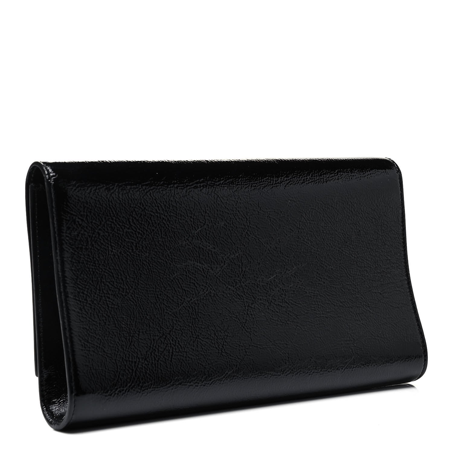 Saint Laurent Textured Patent Monogram Small Belle De Jour Clutch Black 3 of 8