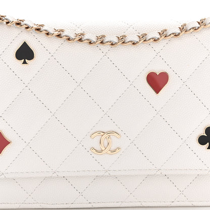 Chanel Caviar Quilted Enamel Coco Casino Wallet On Chain WOC White 9 of 12