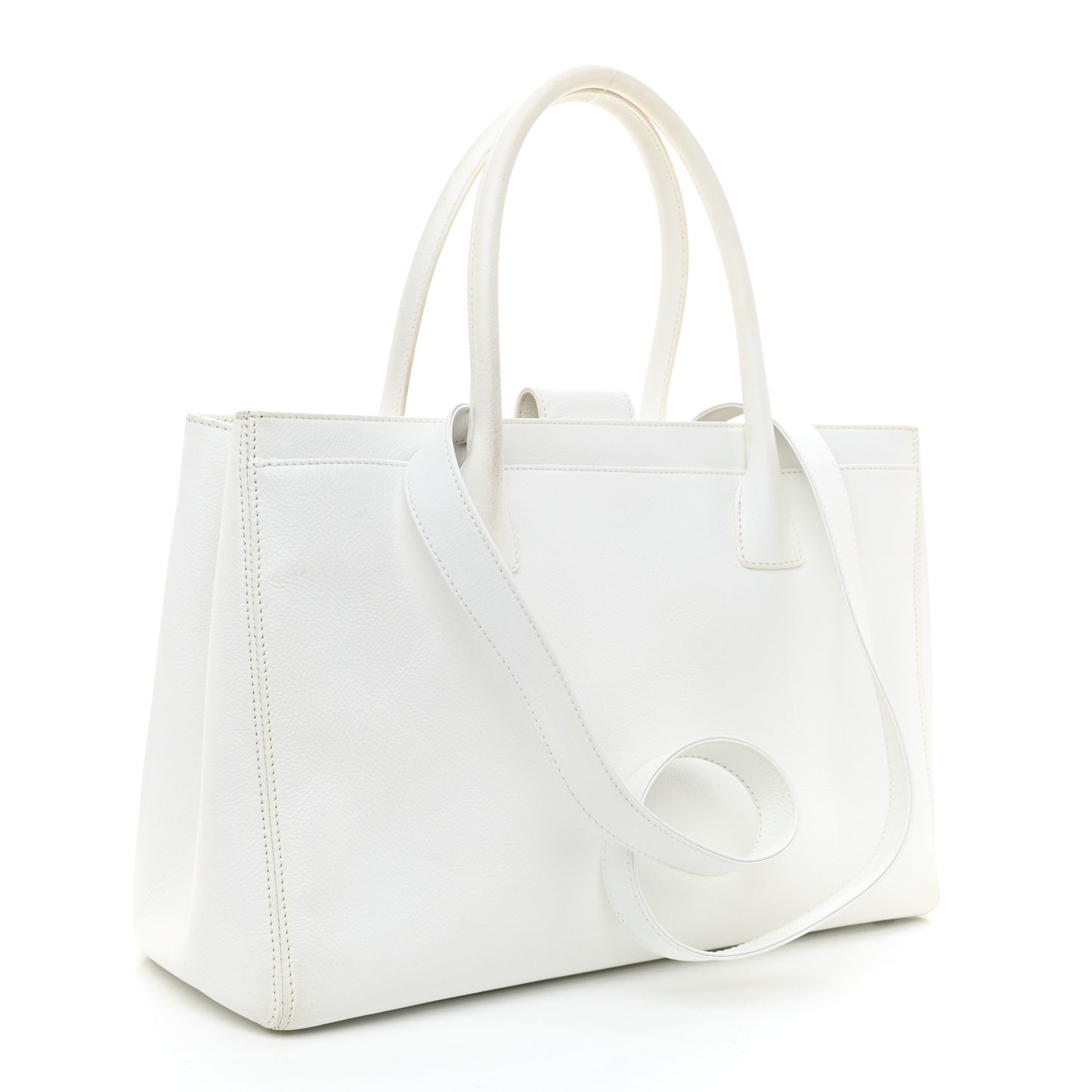 Calfskin Cerf Executive Shopper Tote White