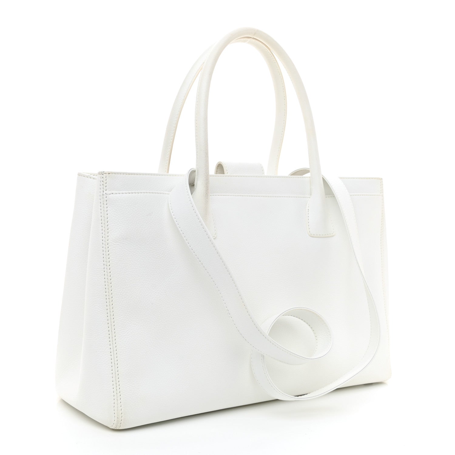 Chanel Calfskin Cerf Executive Shopper Tote White 3 of 18