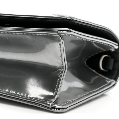 Christian Dior Metallic Patent Micro-Cannage Baby Diorama Flap Bag Silver 10 of 12