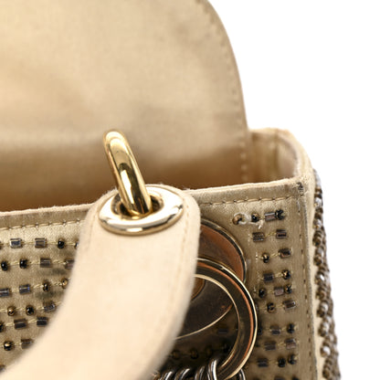 Christian Dior Satin Beaded Mini Lady Dior Gold 17 of 18