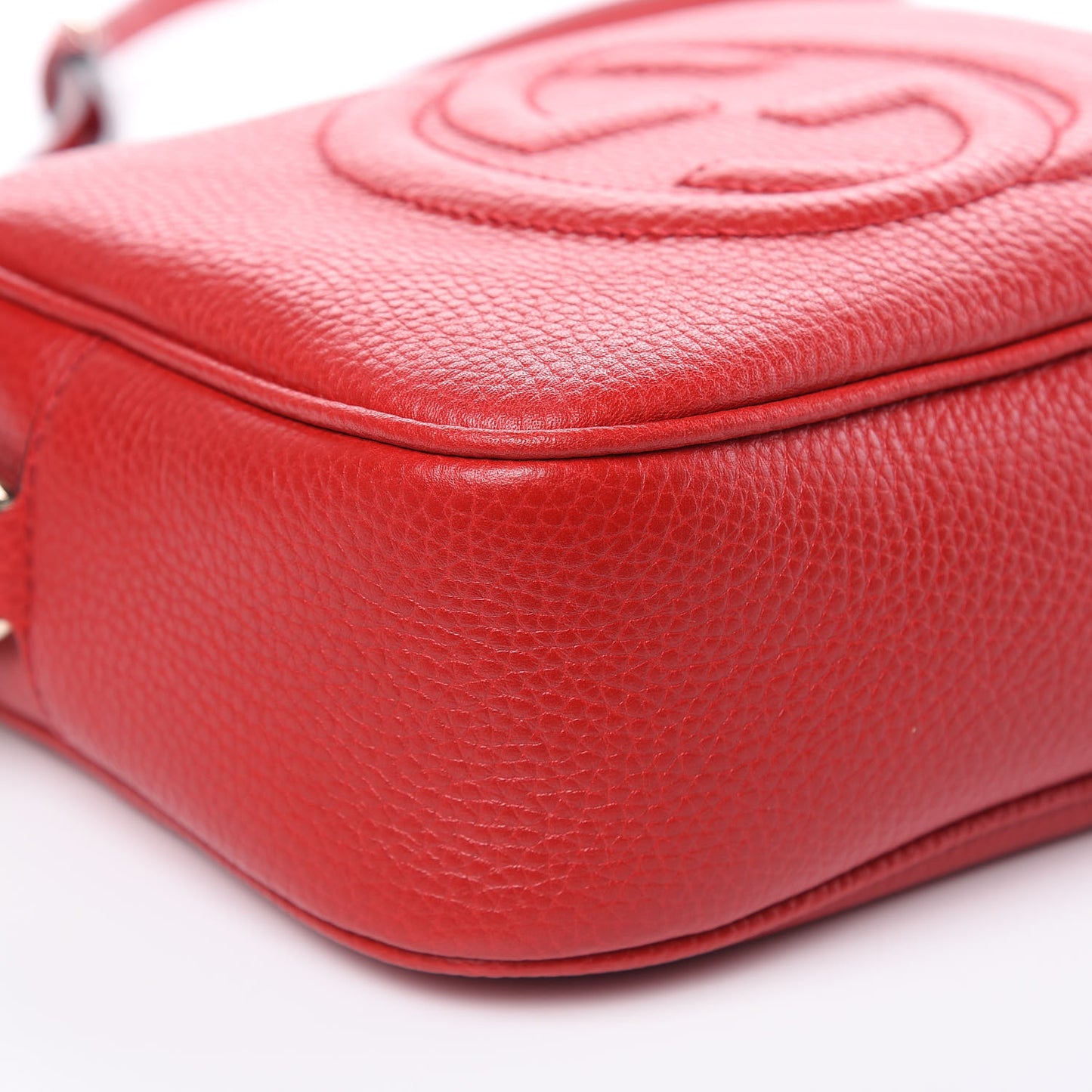 Pebbled Calfskin Small Soho Disco Bag Tabasco Red